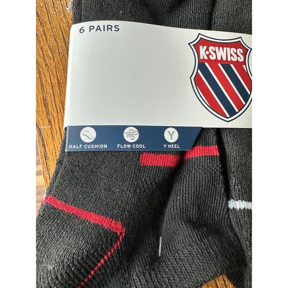 NWT K-SWISS Men NO SHOW ANKLE SOCKS Black shoe SIZE 6 - 12.5 6 Pairs - Picture 6 of 7